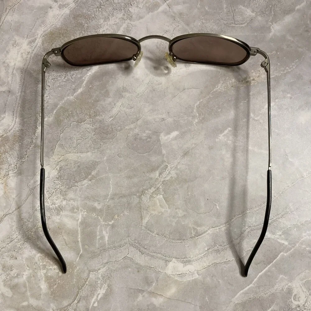 Vintage Guess GU607 50-19 138 Bronze Oval Metal Sunglasses FRAMES ONLY